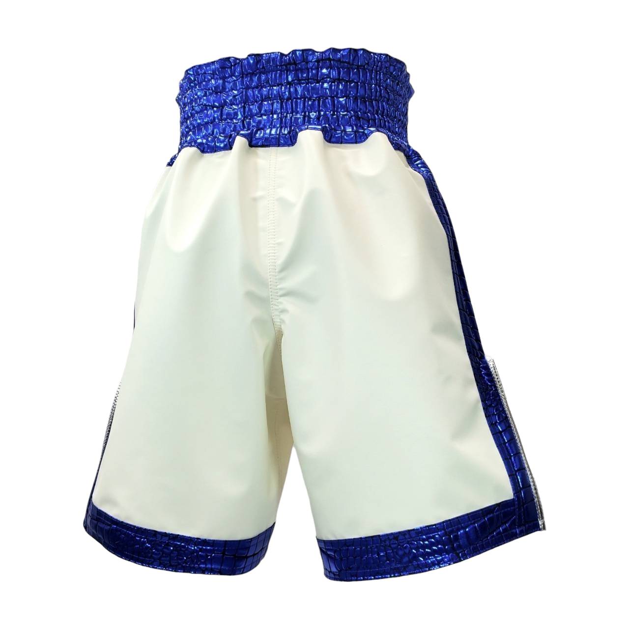 Crocodile line MODEL boxing shorts [White✕Blue] – FUEGO Global