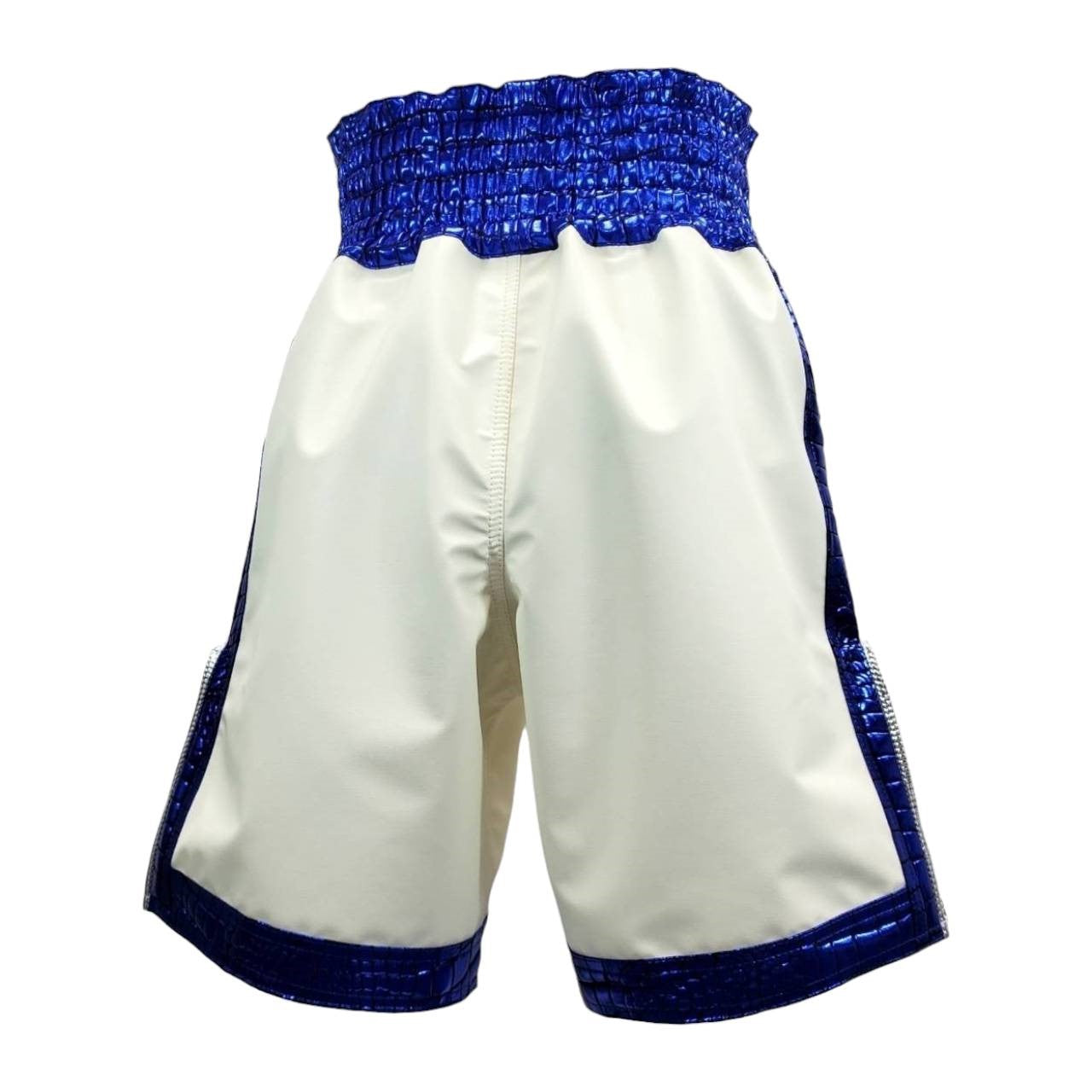 Crocodile line MODEL boxing shorts [White✕Blue] – FUEGO