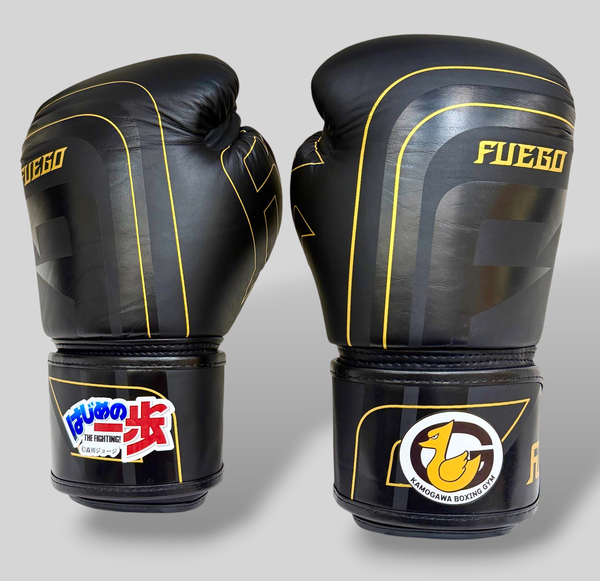 はじめの一歩×FUEGO ボクシンググローブ 鴨川ジムVer. [Black✕Gold] -