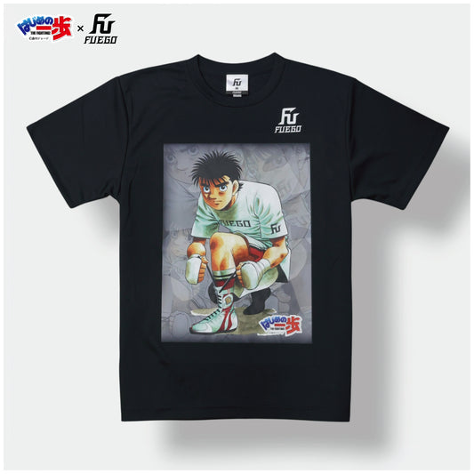 はじめの一歩×FUEGO 幕之内一歩Ver. 4.4オンスＴシャツ（ブラック） - XXL
